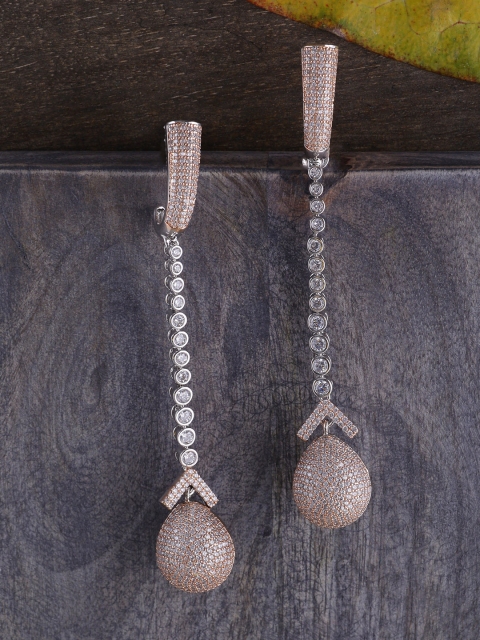 

Tistabene Rose-Gold Plated Contemporary Drop Earrings, White