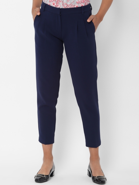 

Allen Solly Woman Navy Blue Regular Fit Solid Formal Trousers