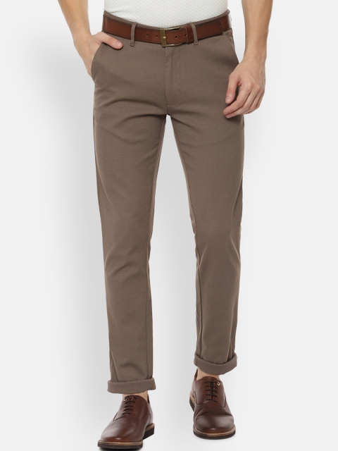 

V Dot Men Khaki Slim Fit Solid Regular Trousers
