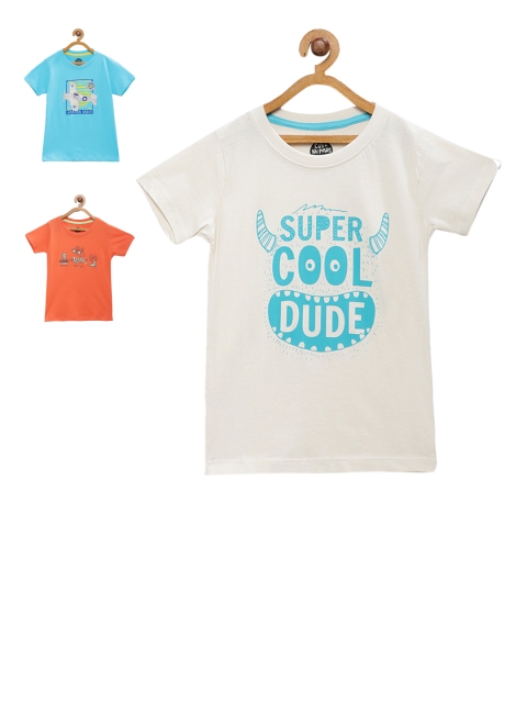 

Cub McPaws Boys Pack of 3 Printed Round Neck T-shirts, Blue