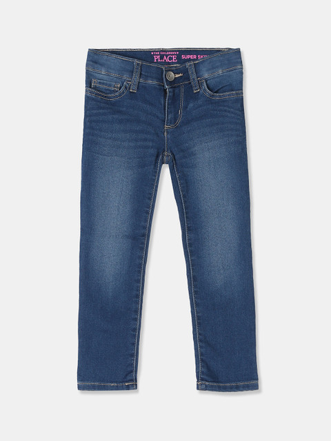 

The Childrens Place Girls Blue Super Skinny Fit Mid-Rise Clean Look Stretchable Jeans