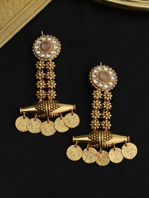 

Tistabene Gold-Plated Contemporary Tribal Inspired Coins Dangler Earrings