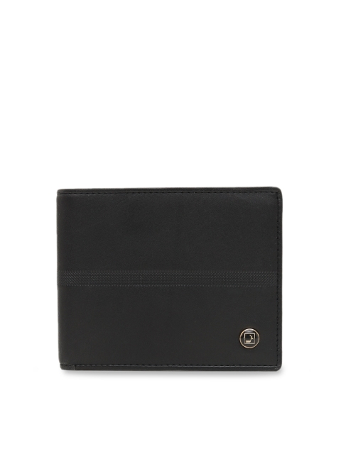 

Da Milano Men Black Solid Leather Two Fold Wallet