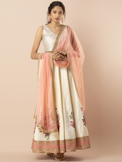 

INDYA Pink Solid Dupatta