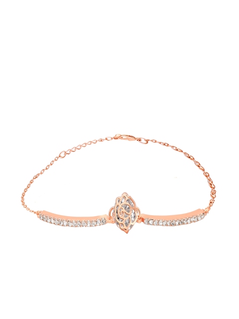 

AQUASTREET Women Rose Gold-Plated Crystals Charm Bracelet
