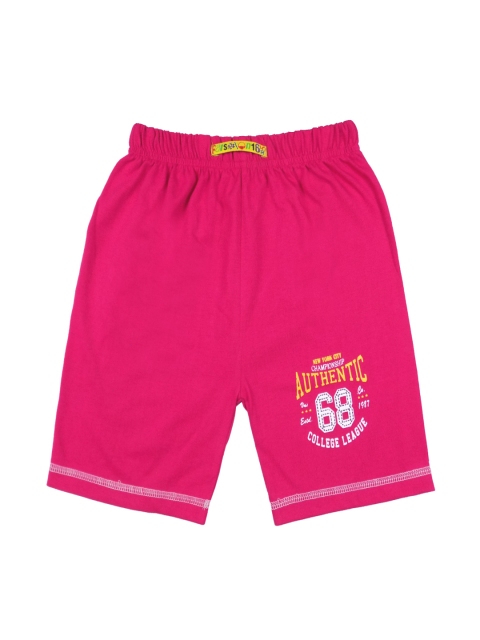 

SWEET ANGEL Girls Pink Printed Regular Fit Regular Shorts