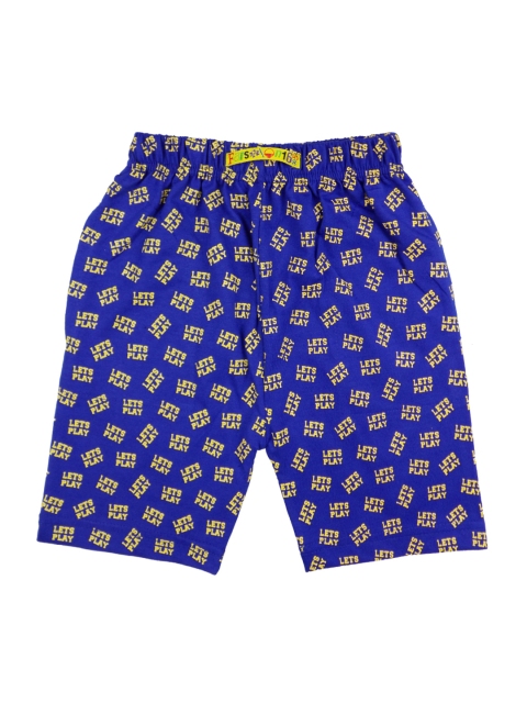 

SWEET ANGEL Girls Blue Printed Regular Fit Regular Shorts