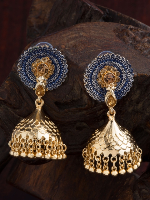 

E2O Gold-Plated & Blue Dome Shaped Jhumkas