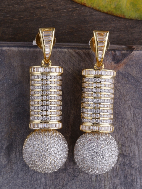 

Tistabene Gold-Plated & Off-White Classic Drop Earrings