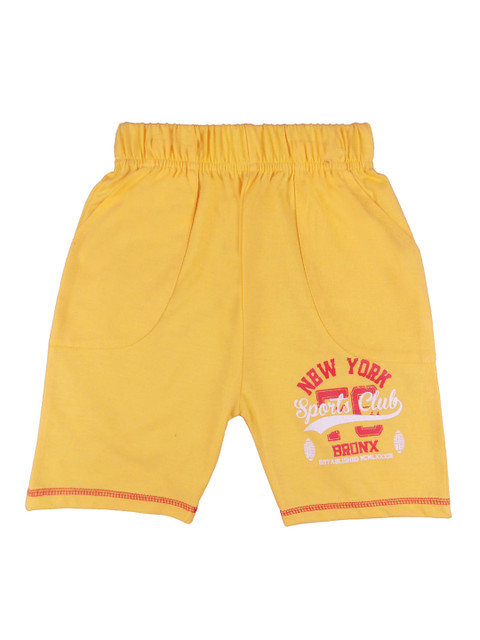 

SWEET ANGEL Girls Yellow Printed Regular Fit Regular Shorts