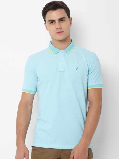 

Allen Solly Sport Men Blue Solid Polo Collar T-shirt