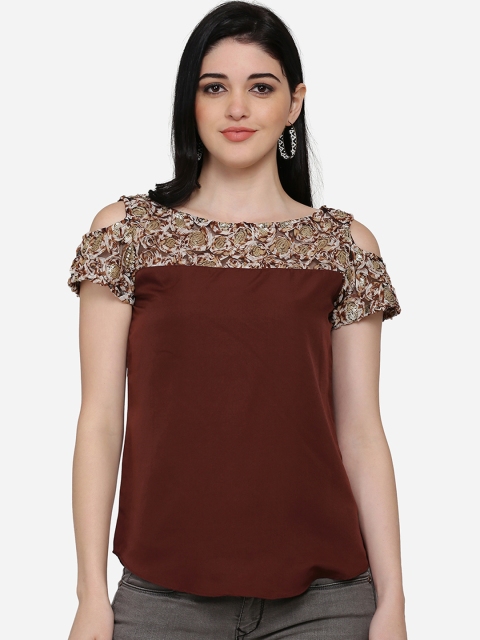 

Eavan Women Coffee Brown Printed Top