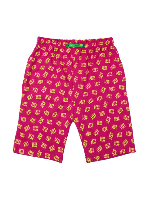 

SWEET ANGEL Girls Pink Printed Regular Fit Regular Shorts