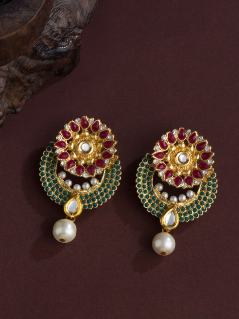 

E2O Gold-Plated & Green Crescent Shaped Chandbalis