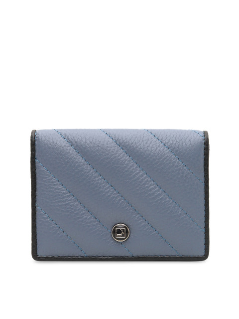 

Da Milano Men Blue Textured Leather Two Fold Wallet