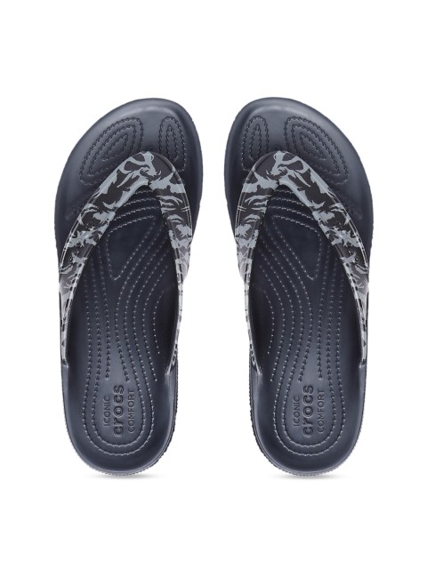 

Crocs Classic Unisex Blue Printed Thong Flip-Flops