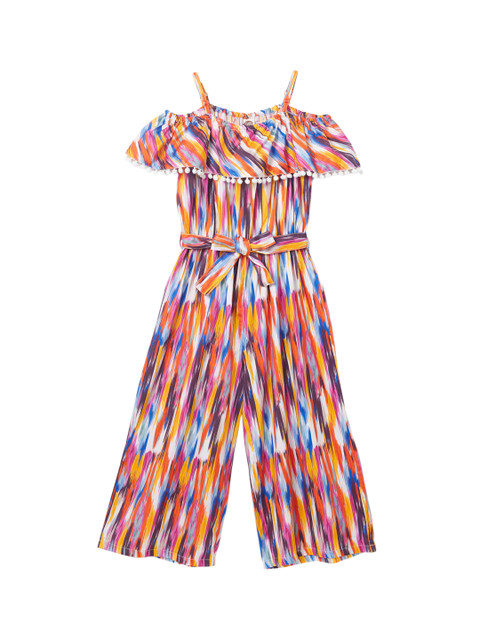 

Cub McPaws Girls Multicoloured Striped Basic Jumpsuit, Multi