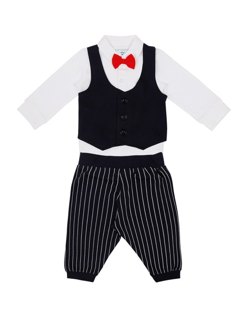

Pantaloons Baby Boys Black & White Striped Clothing Set