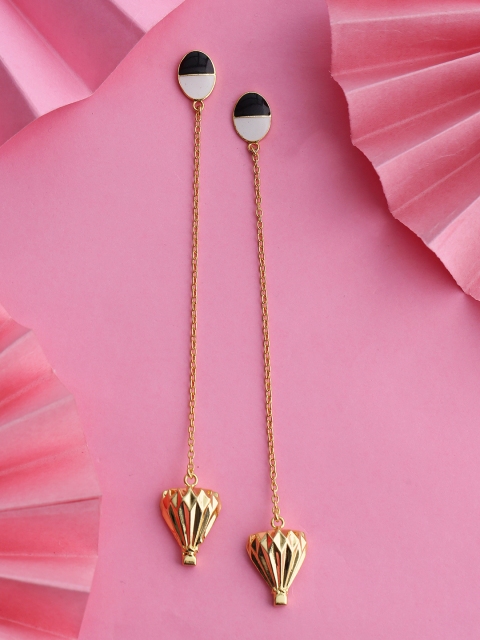 

Tistabene Gold-Plated & Black Contemporary Drop Earrings