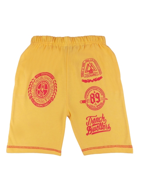 

SWEET ANGEL Girls Yellow Printed Regular Fit Regular Shorts