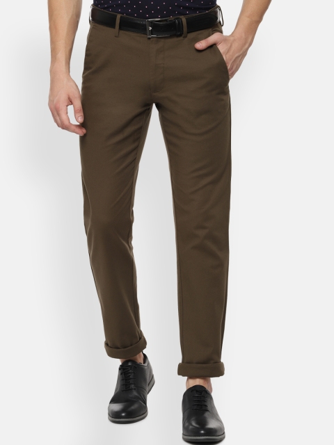 Van Heusen Sport Men Brown Slim Fit Solid Regular Trousers
