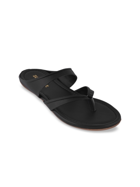 

ZAPATOZ Women Black Solid Lightweight Open Toe Flats