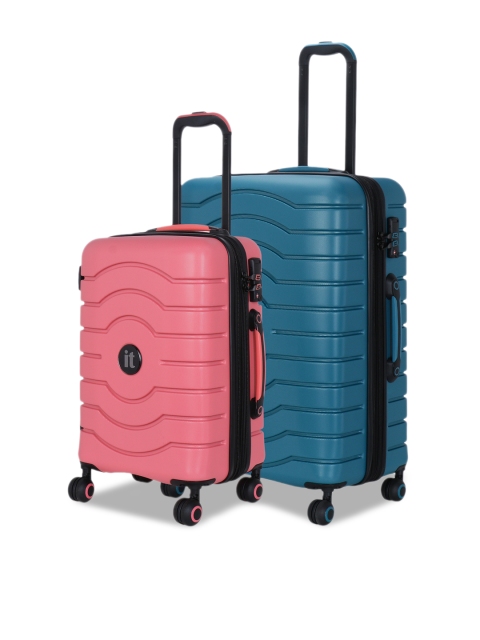 

IT luggage Unisex Set Of 2 Intervolve 360-Degree Rotation Hard-Sided Trolley Suitcases, Pink