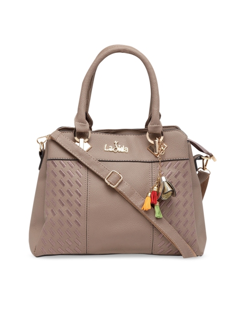 

Ladida Beige Textured Handheld Bag