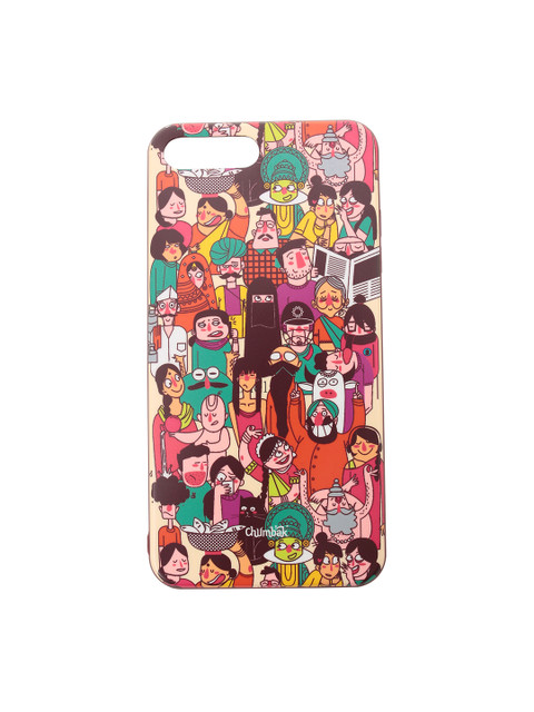 

Chumbak Pink & Orange Colourful Faces iPhone 8 Plus Case Cover