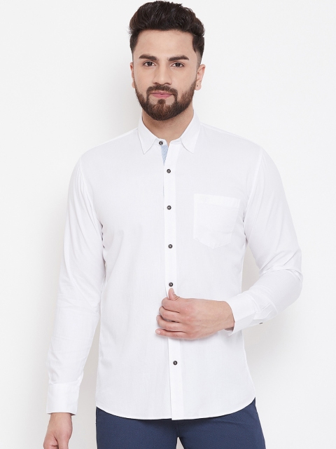 

Duke Men White Slim Fit Solid Casual Shirt