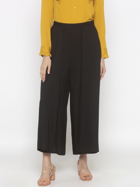 

Iti Women Black Flared Solid Culottes