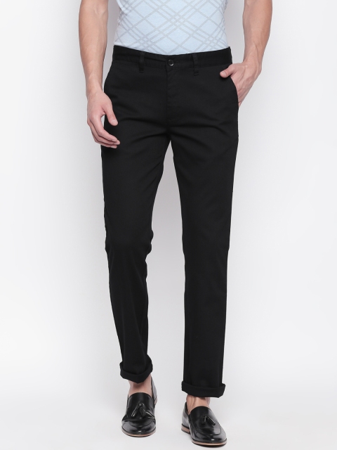 

BYFORD by Pantaloons Men Black Slim Fit Solid Regular Trousers