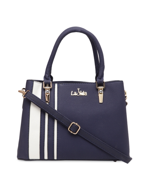 

Ladida Blue & White Striped Handheld Bag