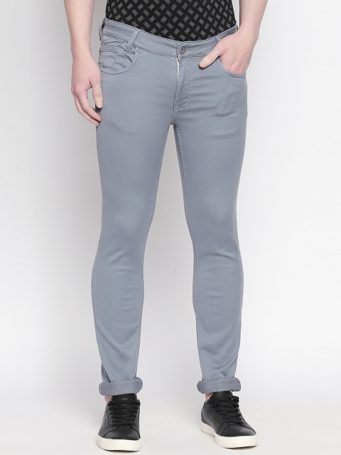

Mufti Men Grey Slim Fit Solid Regular Trousers