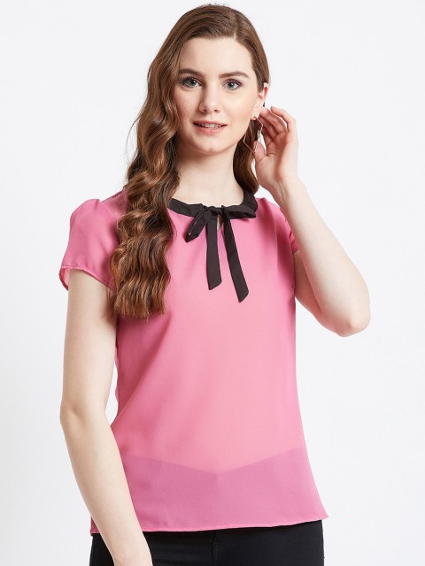 

AkaAyu Women Pink Solid Top