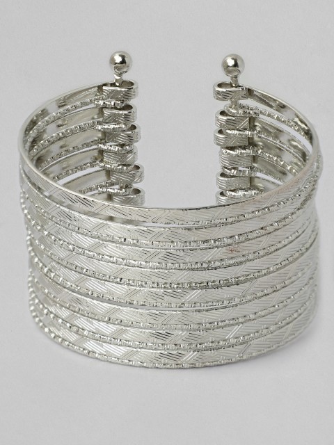 

Rubans Women Silver-Plated Handcrafted Cuff Bracelet