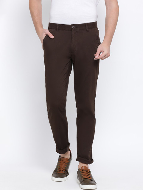 

Monte Carlo Men Brown Slim Fit Solid Regular Trousers