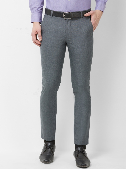 

Solemio Men Grey Tapered Fit Solid Formal Trousers