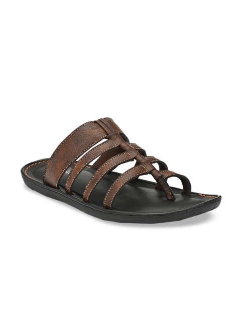 SHENCES Men Brown Comfort Sandals