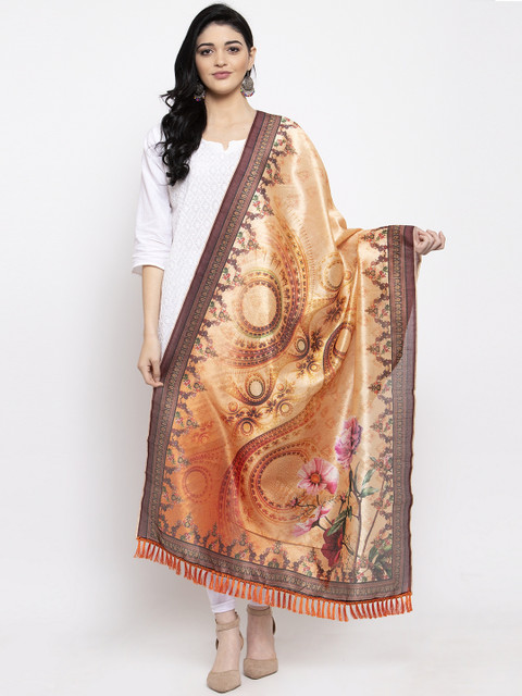 

Clora Creation Orange Digital Printed Dupatta