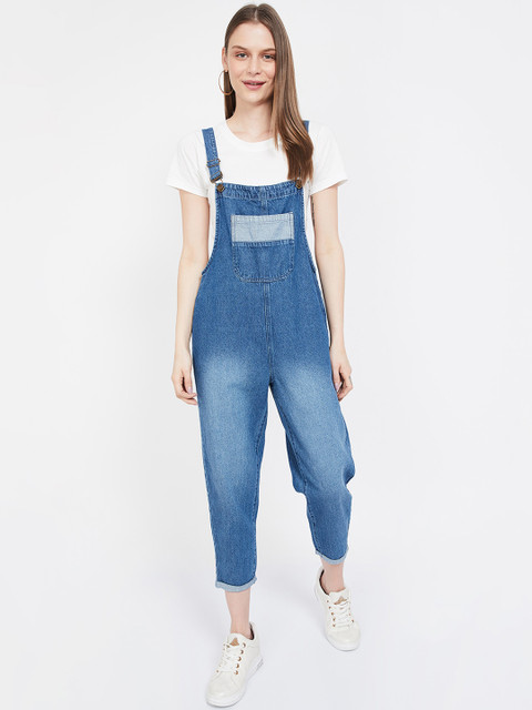 

Ginger by Lifestyle Women Blue Solid Slim-Fit Dungaree