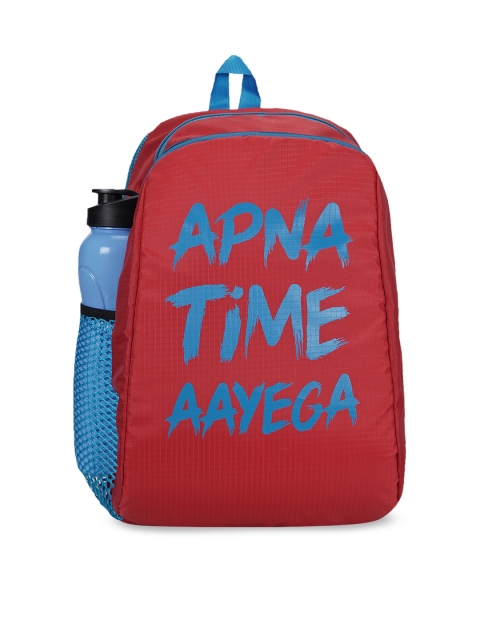 

Impulse Kids Red & Blue Apna Time Aayega Printed Backpack