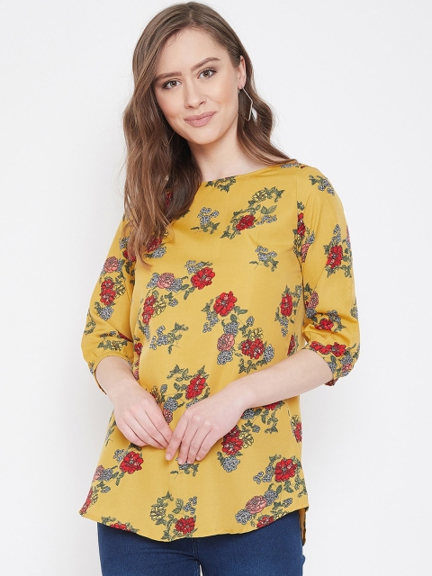 

Ruhaans Women Yellow & Red Printed Top