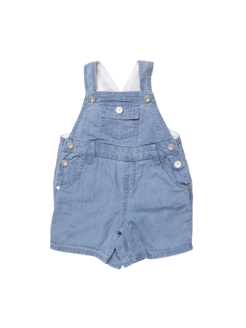 

Chicco Infant Boys Blue Solid Straight-Leg Denim Dungaree