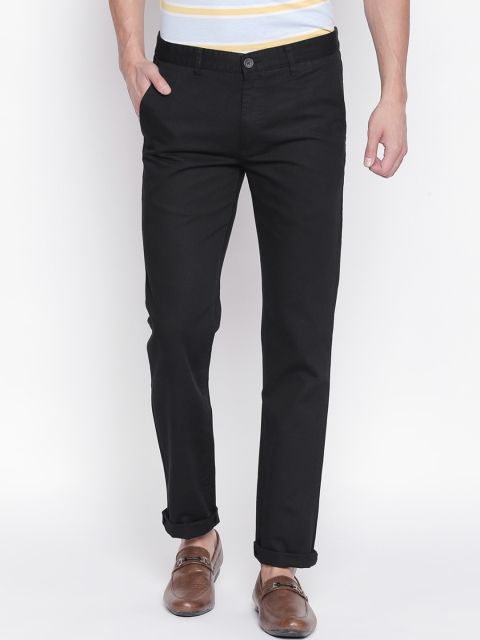 

BYFORD by Pantaloons Men Black Slim Fit Solid Regular Trousers