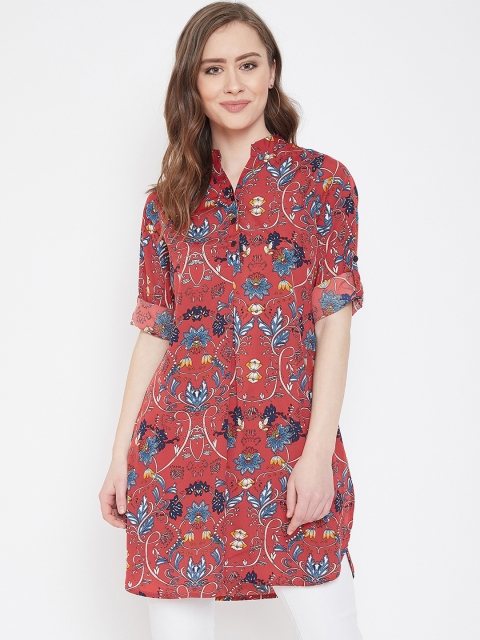 

Ruhaans Women Red & Blue Printed Tunic