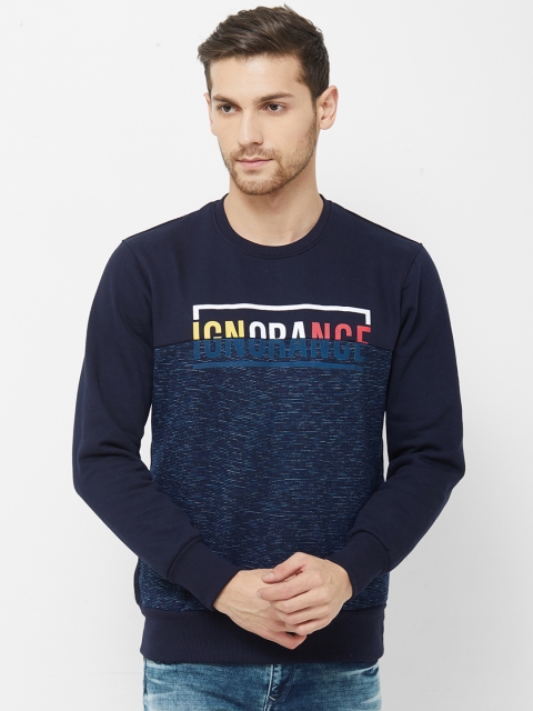 

NEXGEN CLUB Men Navy Blue Printed Sweatshirt