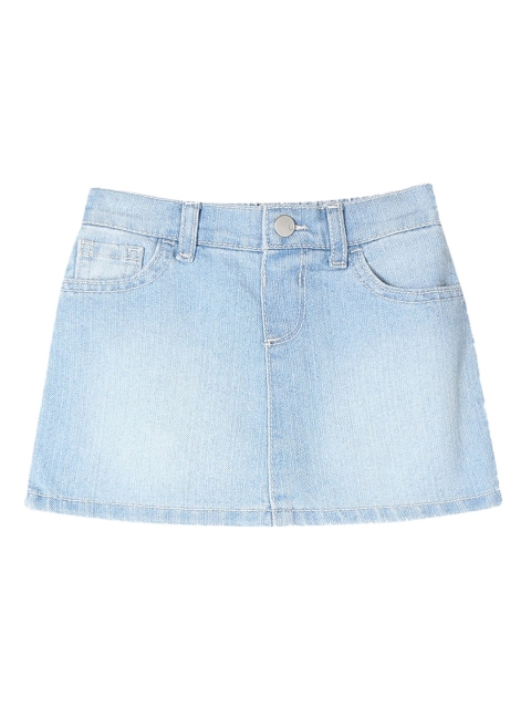

The Childrens Place Girls Blue Washed A-Line Denim Skirt