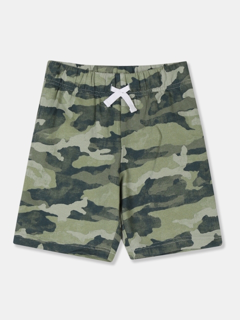 

The Childrens Place Boys Green Printed Regular Fit Regular Shorts