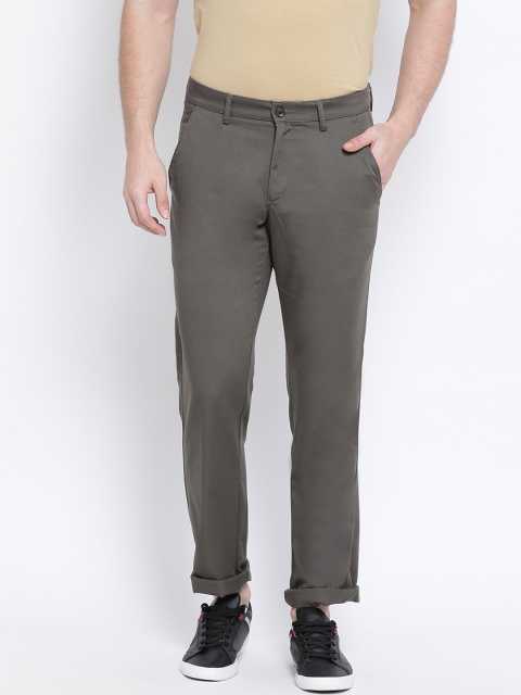 

Monte Carlo Men Grey Slim Fit Solid Regular Trousers